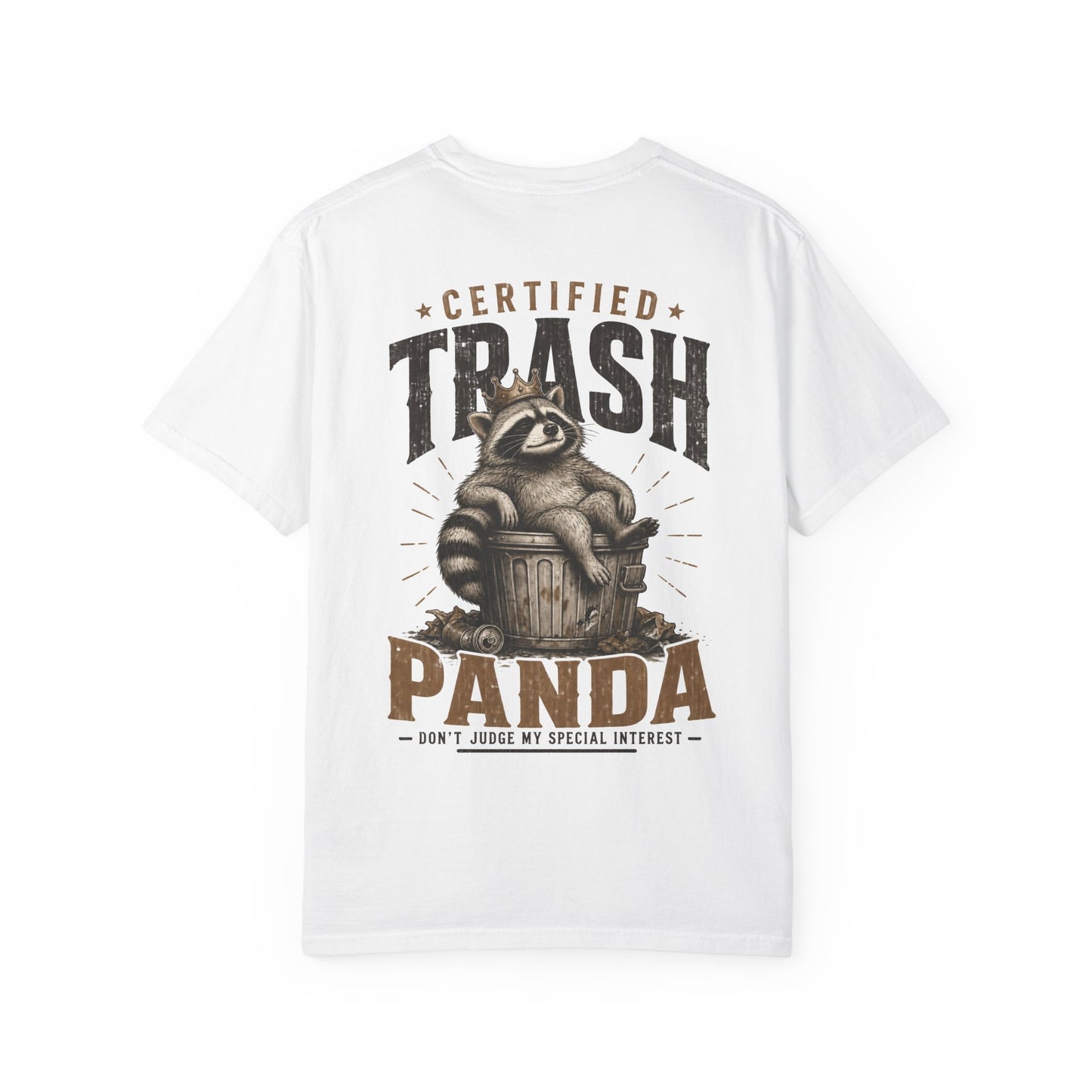 Certified Trash Panda T-Shirt — Funny Raccoon Graphic Tee BACK PRINT