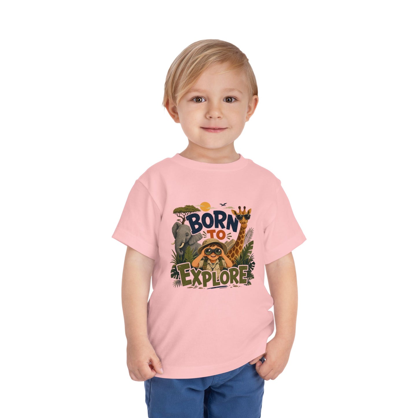 Born to Explore Toddler Tee — Jungle Safari Graphic Shirt