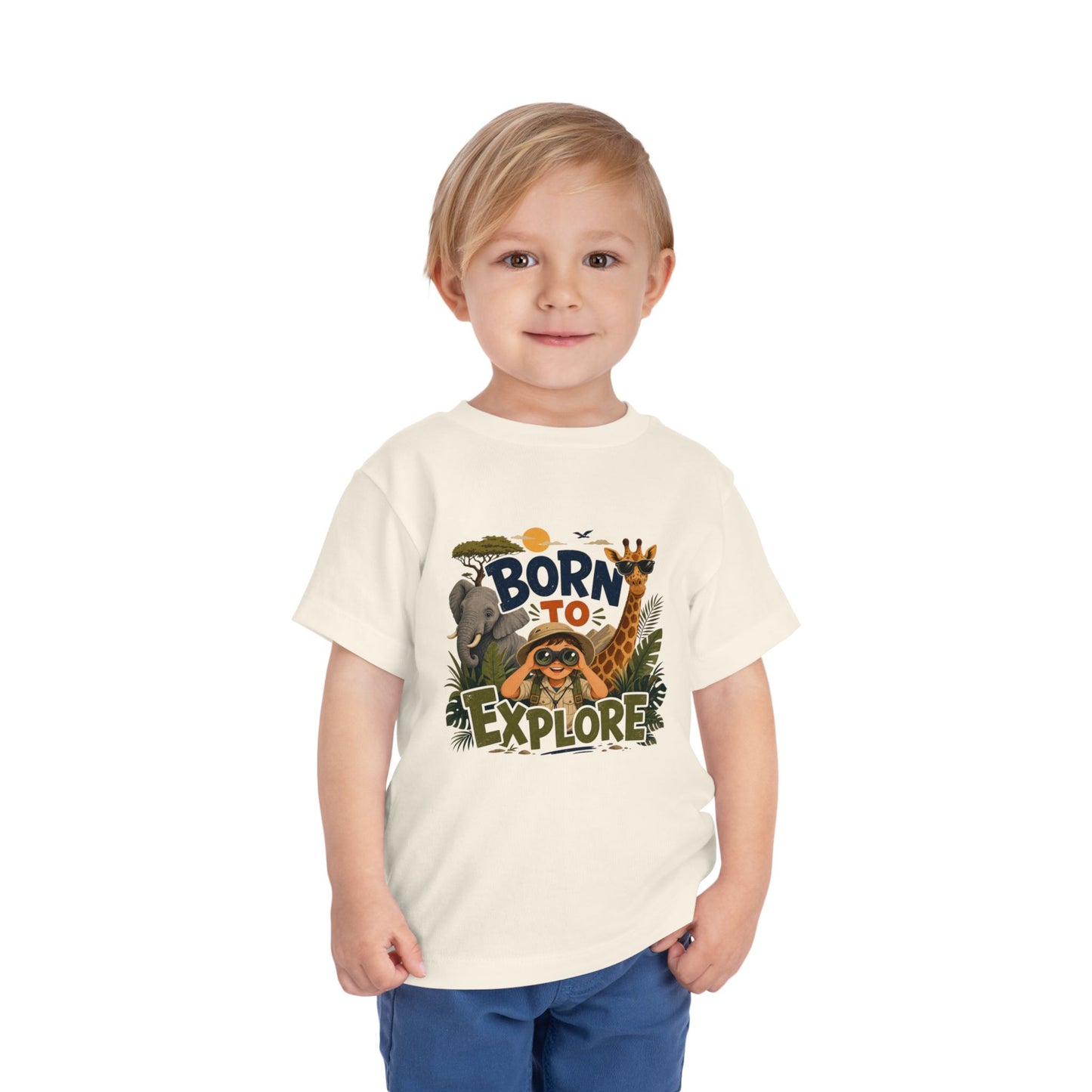 Born to Explore Toddler Tee — Jungle Safari Graphic Shirt