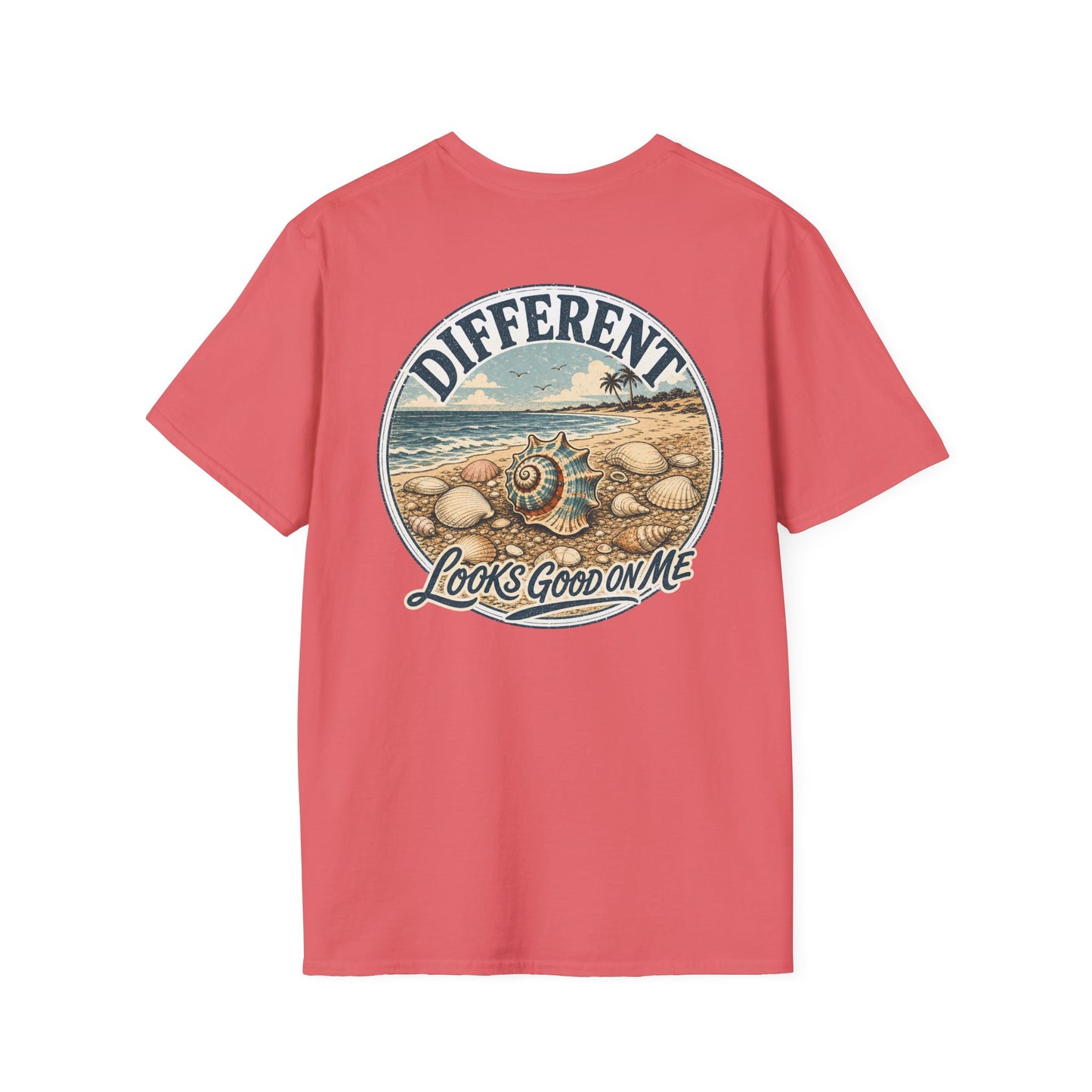 "Different Looks Good On Me" Vintage Seashell Graphic Tee