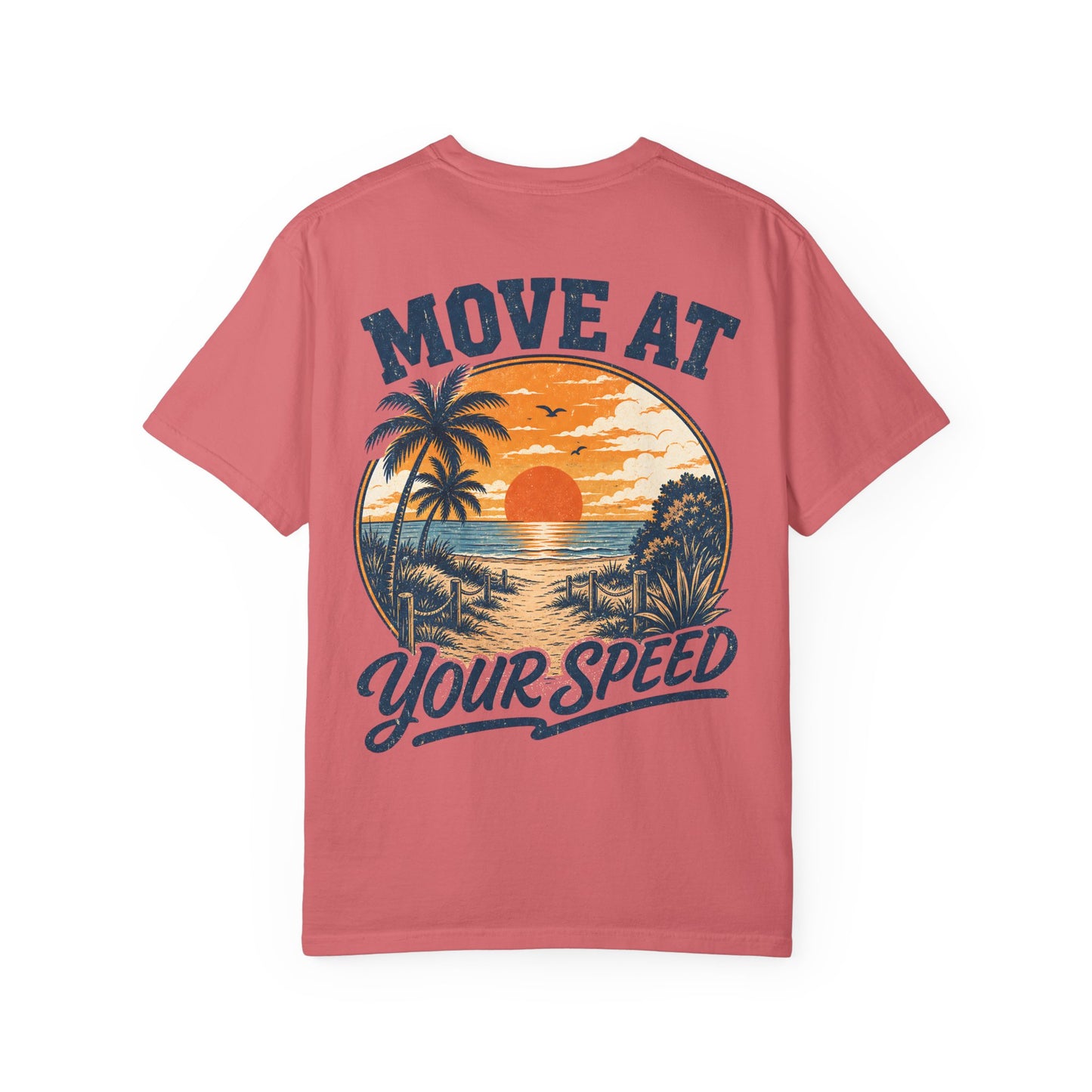 "Move At Your Speed" Retro Beach Sunset T-Shirt