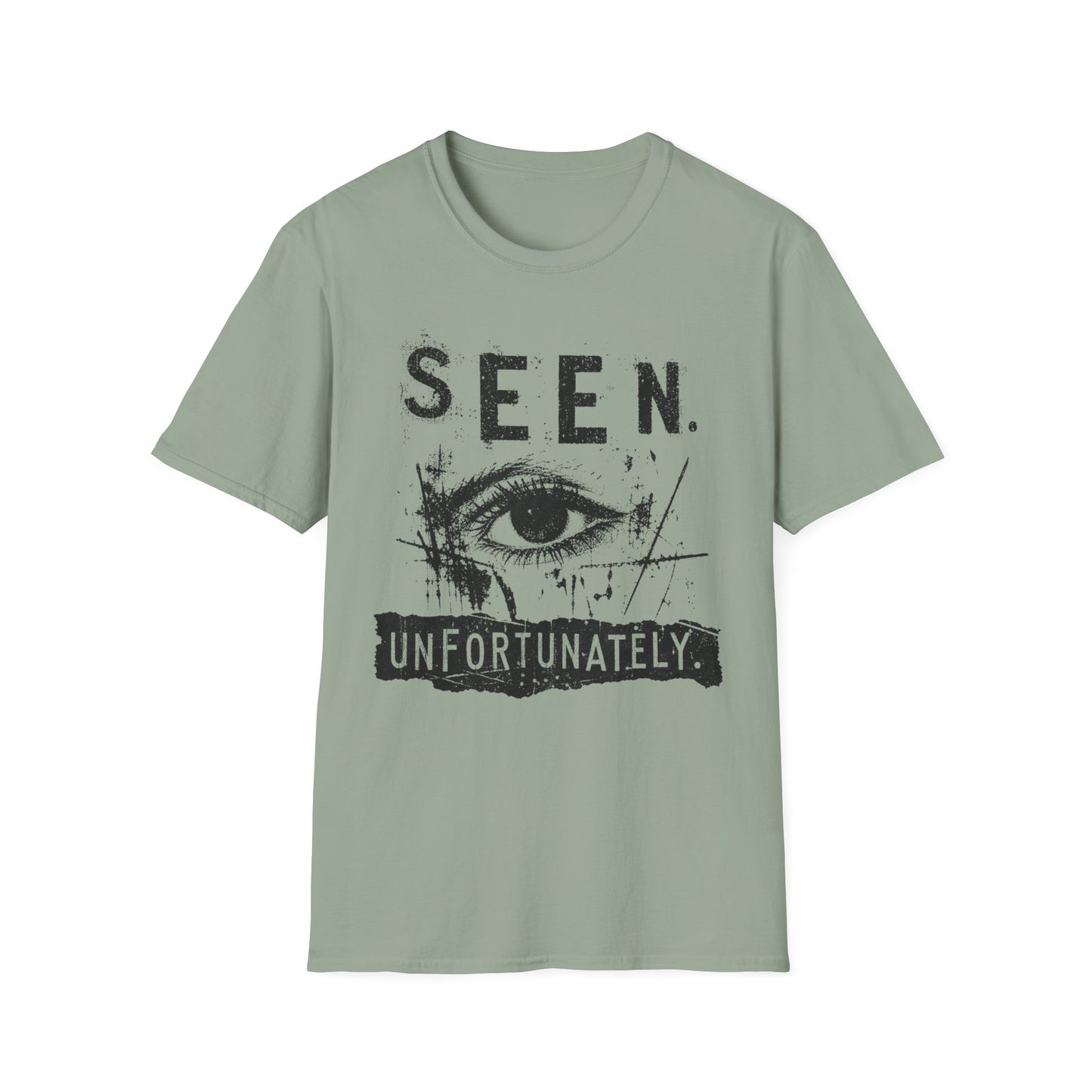 Seen. Eye Graphic T-Shirt — "Seen. Unfortunately." Vintage Grunge Tee