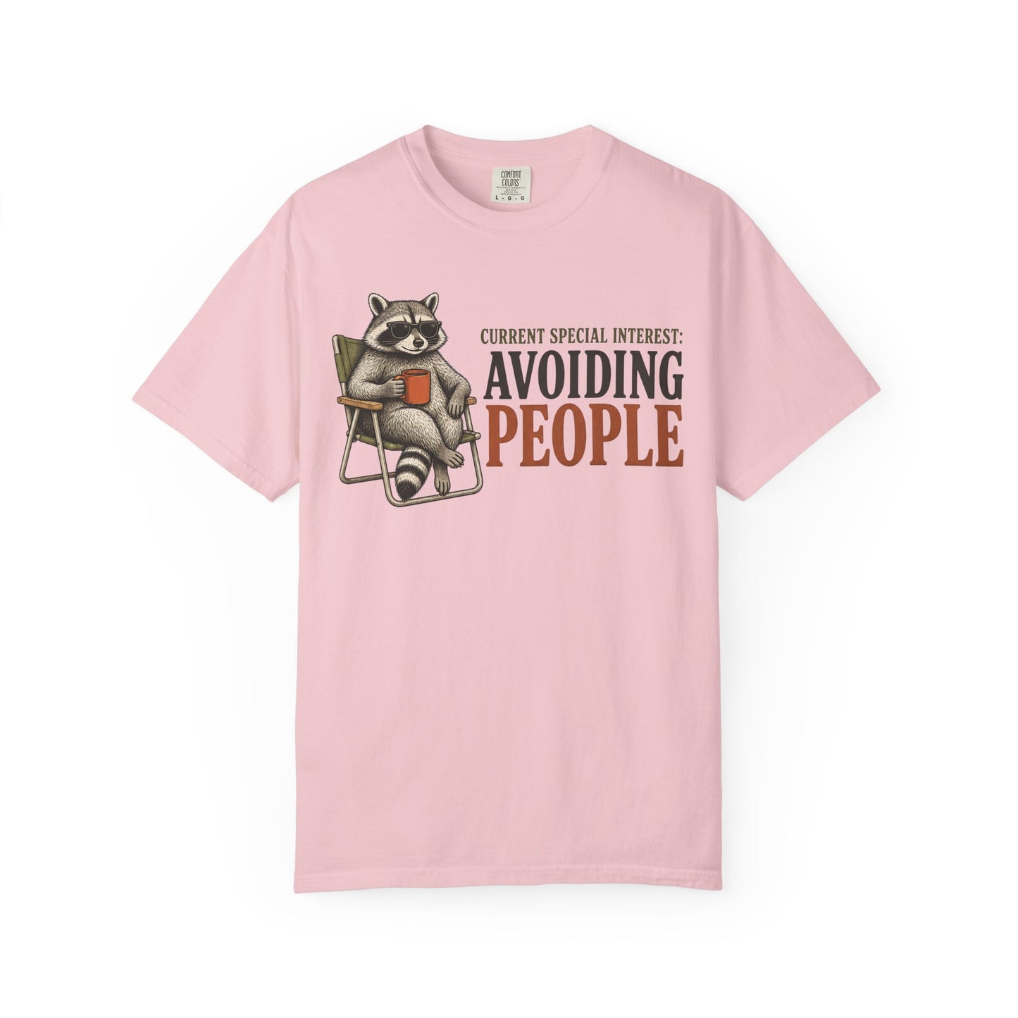Avoiding People T-Shirt — Raccoon Reading Graphic Tee