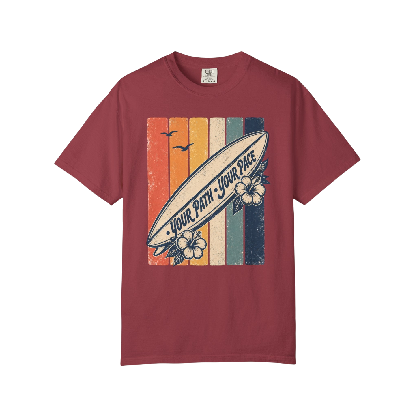 Surf Vintage Tee — “Your Path, Your Pace” Retro Beach T-Shirt