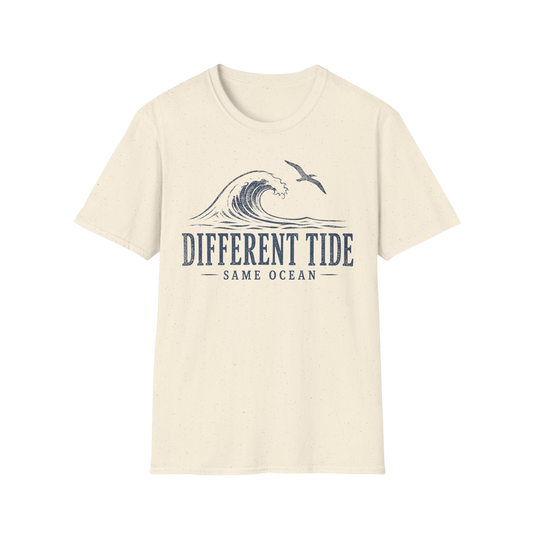 Different Tide Wave T-Shirt — 'Different Tide, Same Ocean' Coastal Graphic Tee