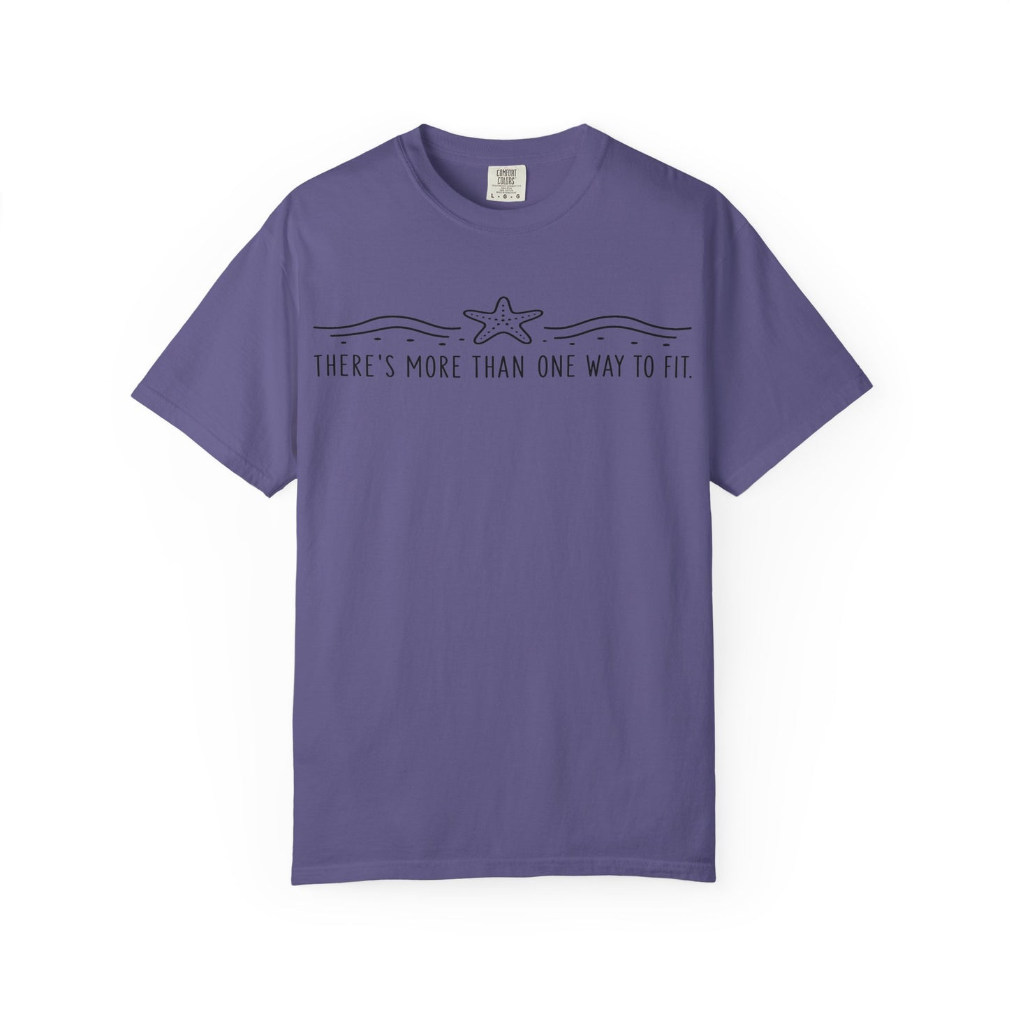 "There’s More Than One Way to Fit" Starfish Black Print Graphic Tee