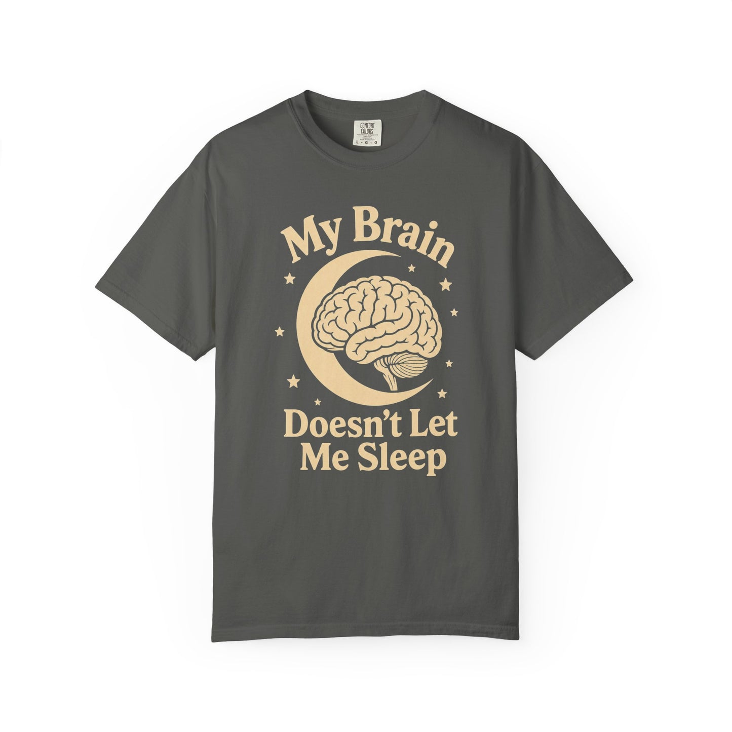 "My Brain Doesn't Let Me Sleep" Retro Brain Graphic Tee