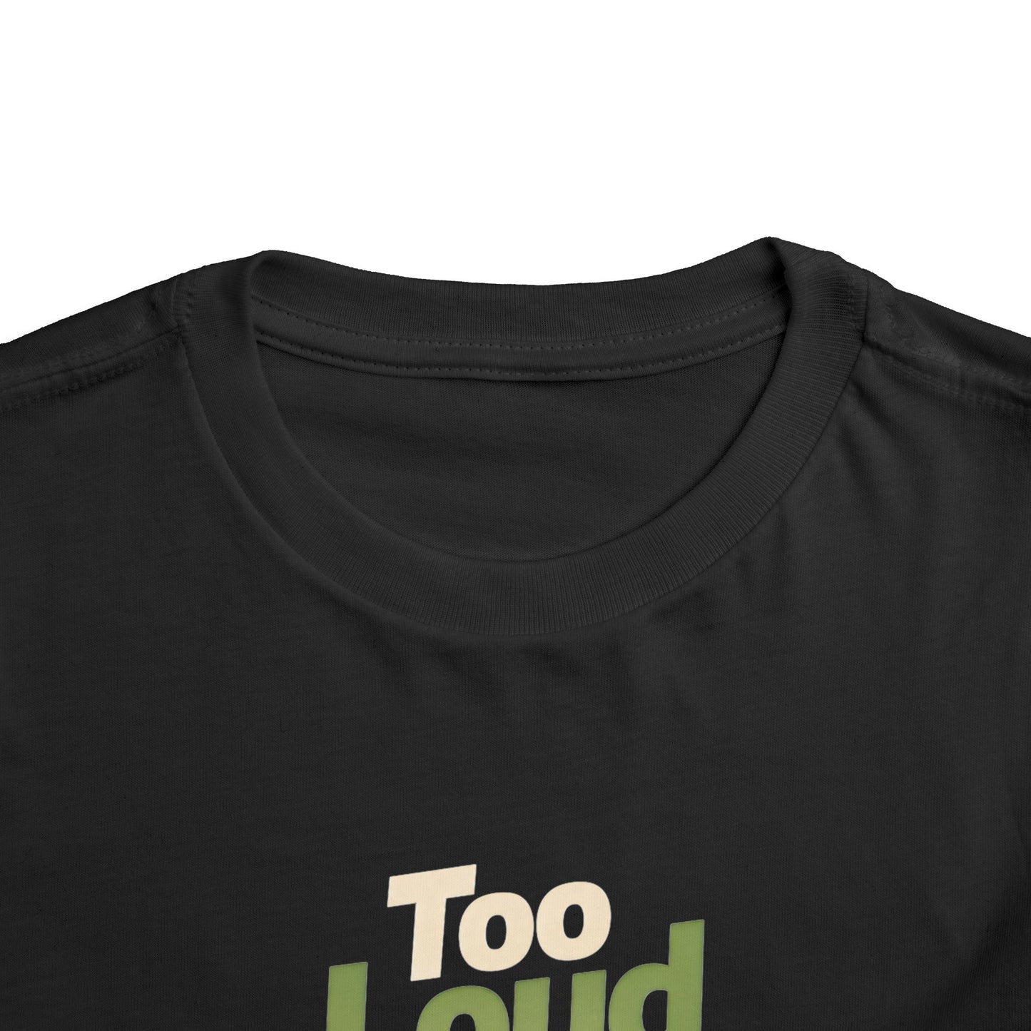 Toddler Tee — 'Too Loud' Headphone T-Rex Graphic Shirt
