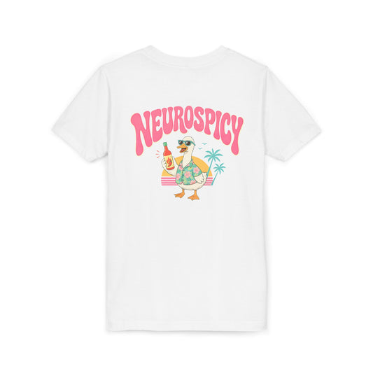 Neurospicy Silly Goose Youth Tee — Cute Tropical Graphic Kids T‑Shirt BACK PRINT