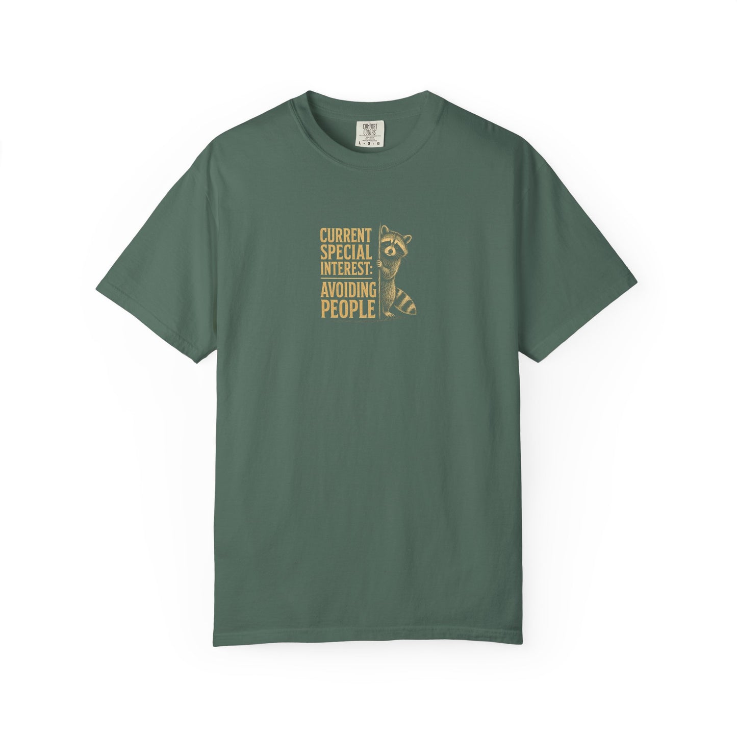 Avoiding People T-Shirt — Funny Introvert Raccoon Graphic Tee