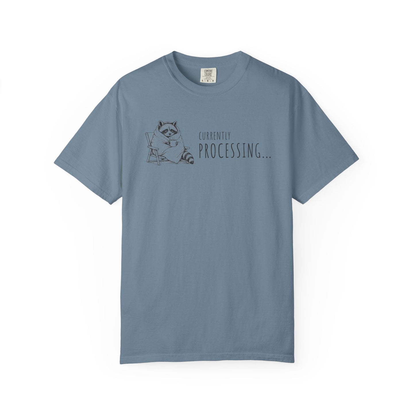 "Currently Processing..." Raccoon Graphic Tee