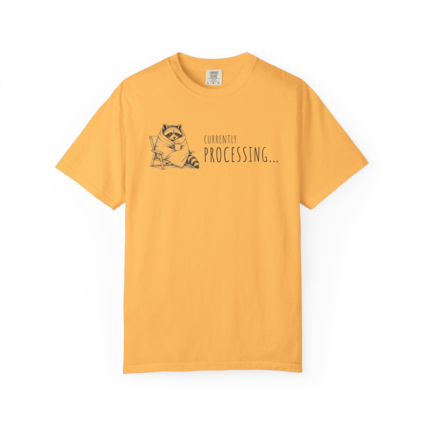 "Currently Processing..." Raccoon Graphic Tee