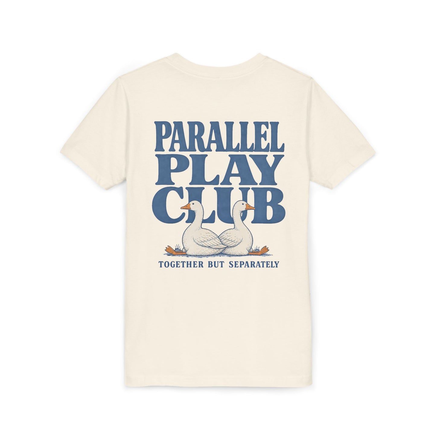 Youth Tee — "Parallel Play Club" Silly Goose Graphic Kids Shirt (Together But Separately)
