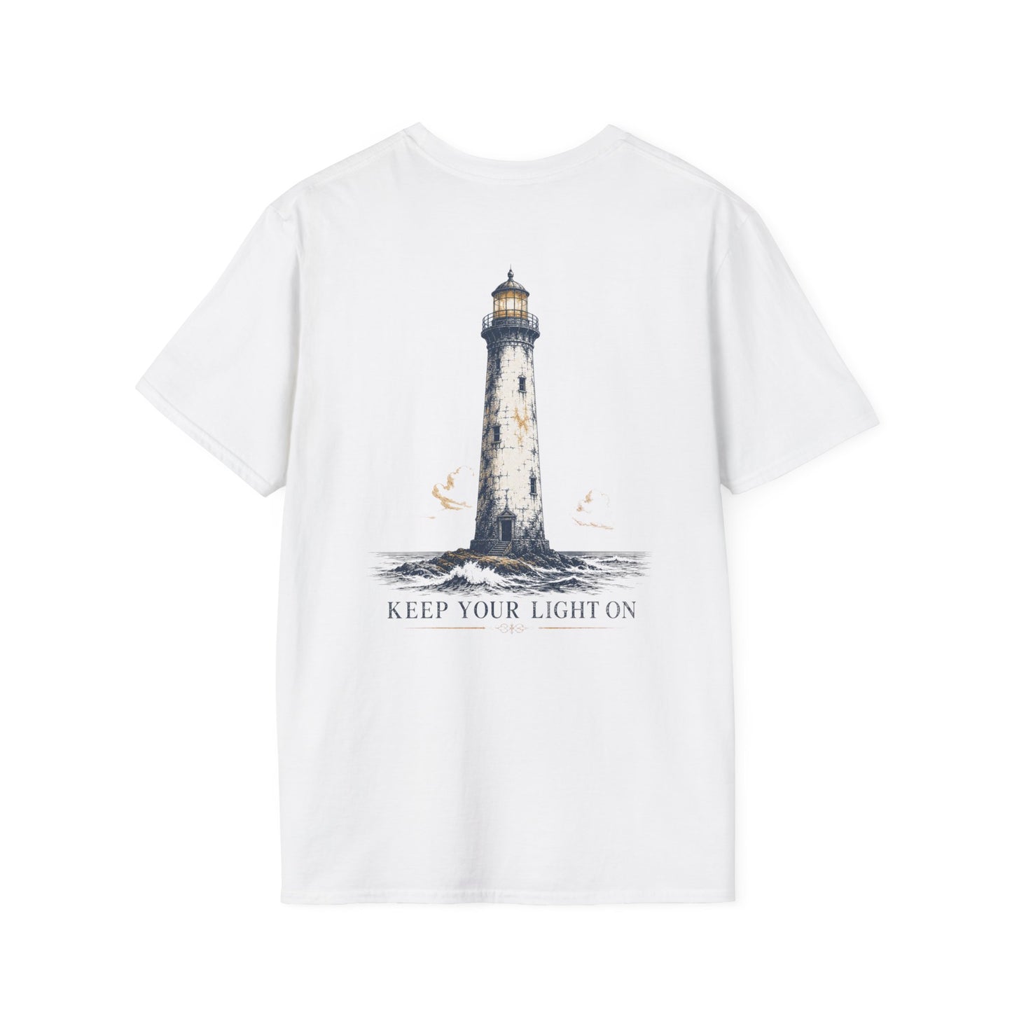 "Keep Your Light On" Vintage Lighthouse Graphic Tee