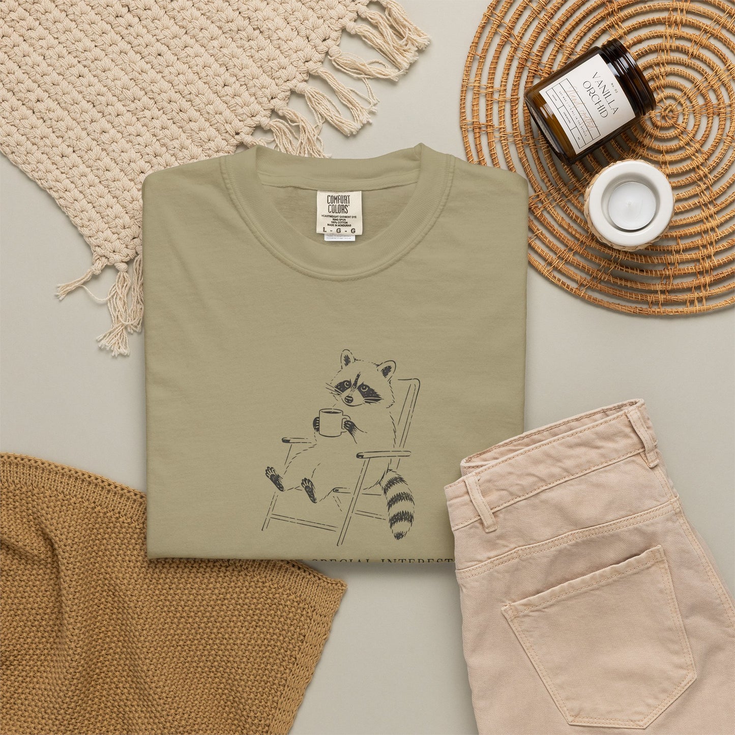 Avoiding People Raccoon T-Shirt — Funny Introvert Graphic Tee with Relaxed Loungewear Vibe