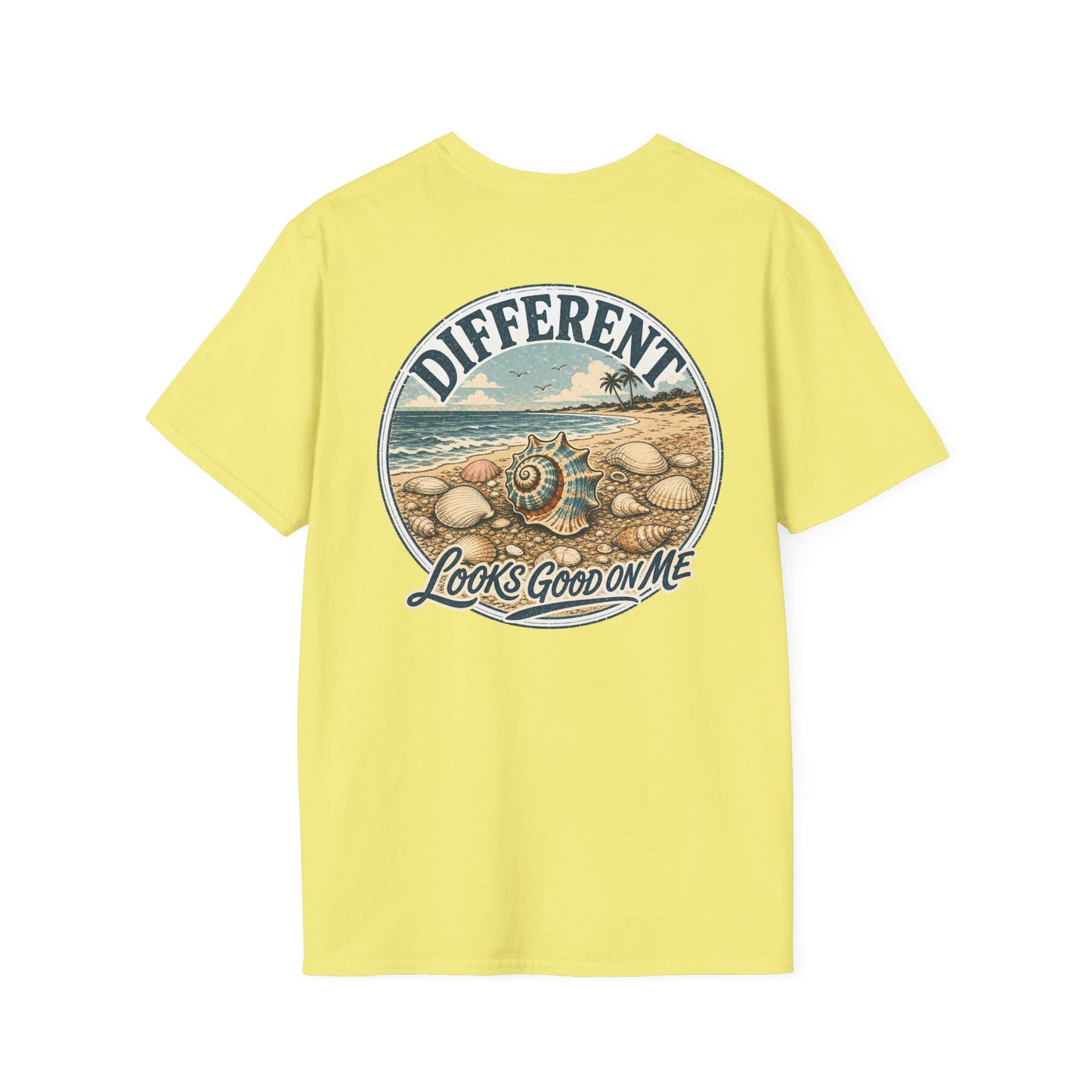 "Different Looks Good On Me" Vintage Seashell Graphic Tee
