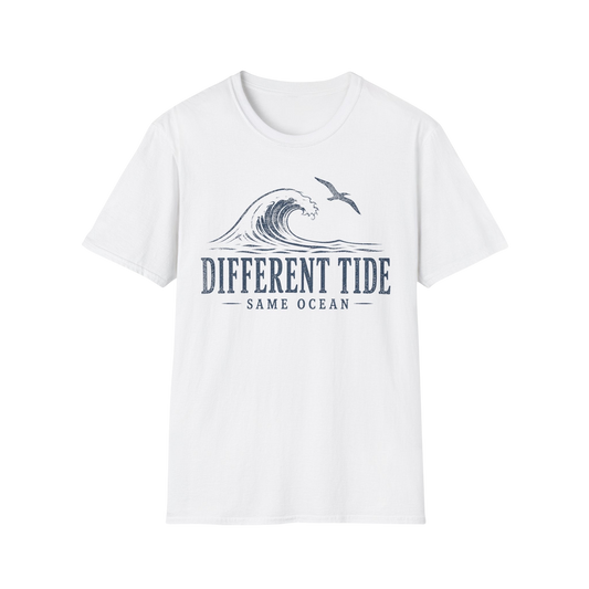 Different Tide Wave T-Shirt — 'Different Tide, Same Ocean' Coastal Graphic Tee