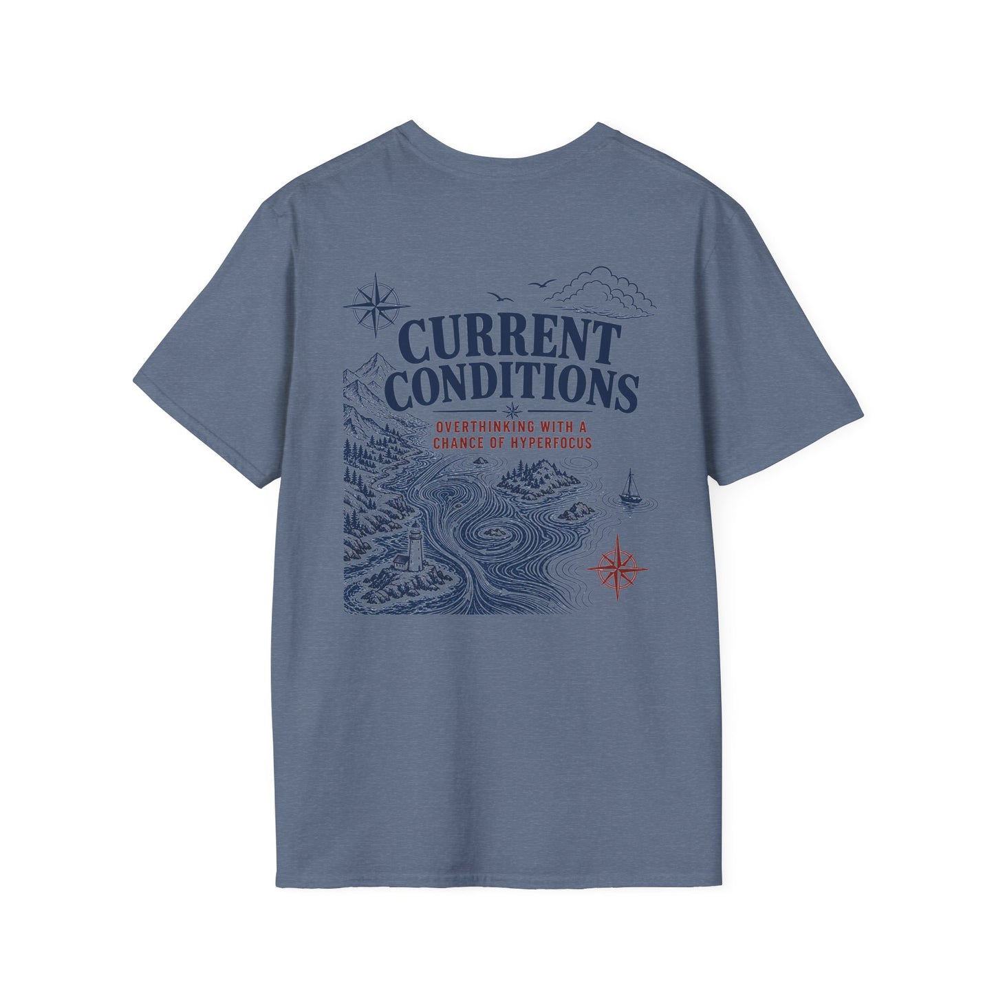 "Current Conditions" Nautical Lighthouse Compass Graphic T-Shirt