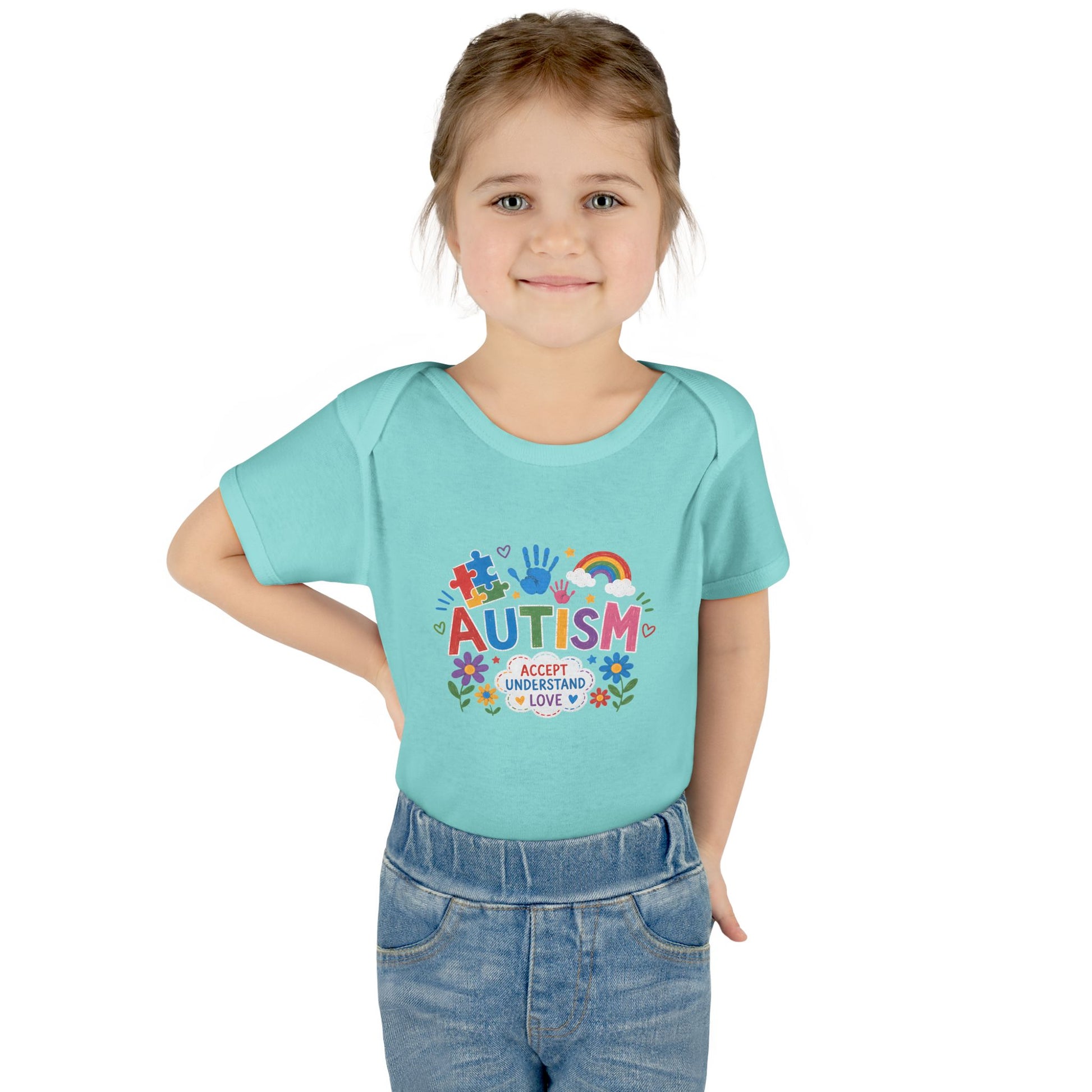 Autism Awareness Infant Bodysuit — 'Accept Understand Love' Colorful Design image 27