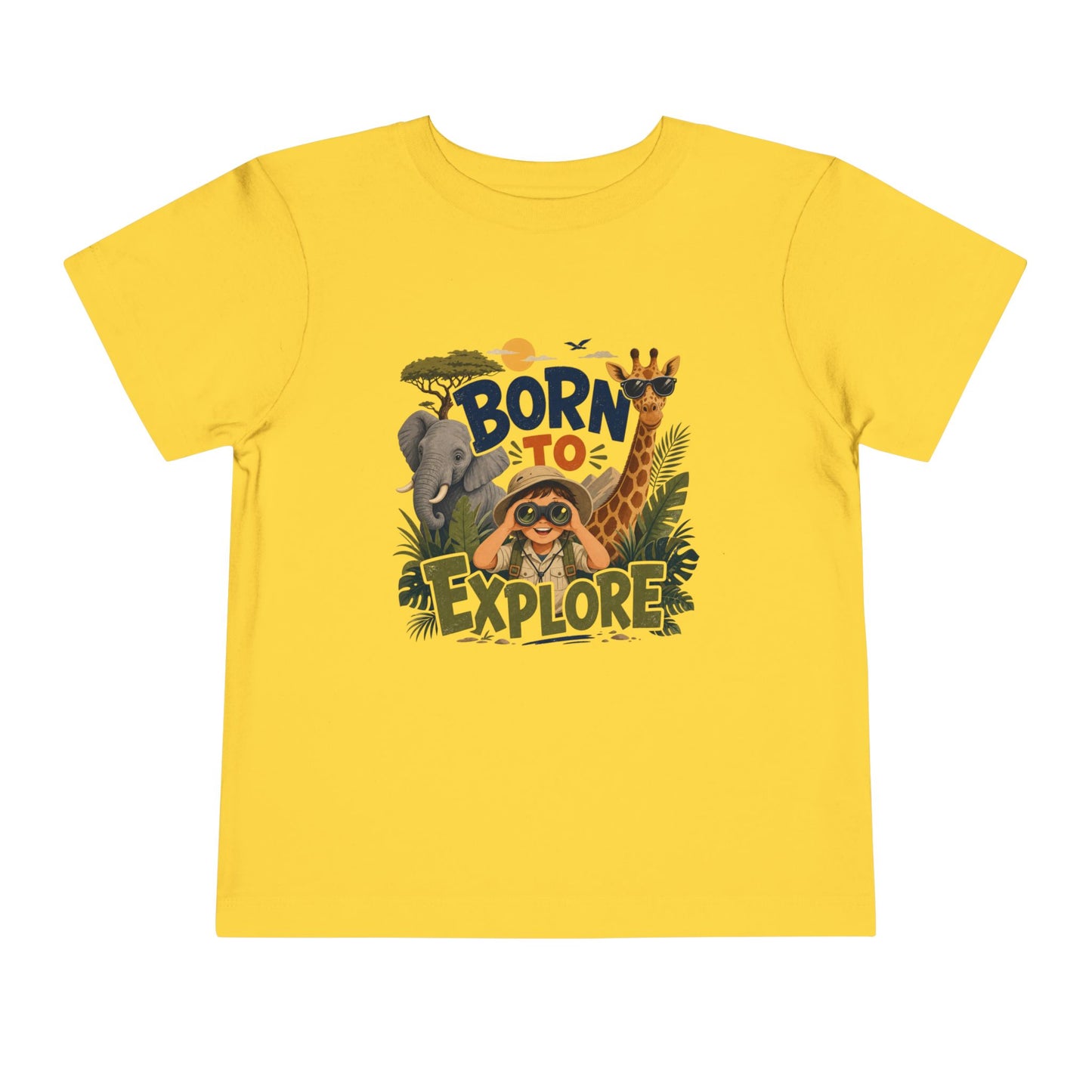 Born to Explore Toddler Tee — Jungle Safari Graphic Shirt