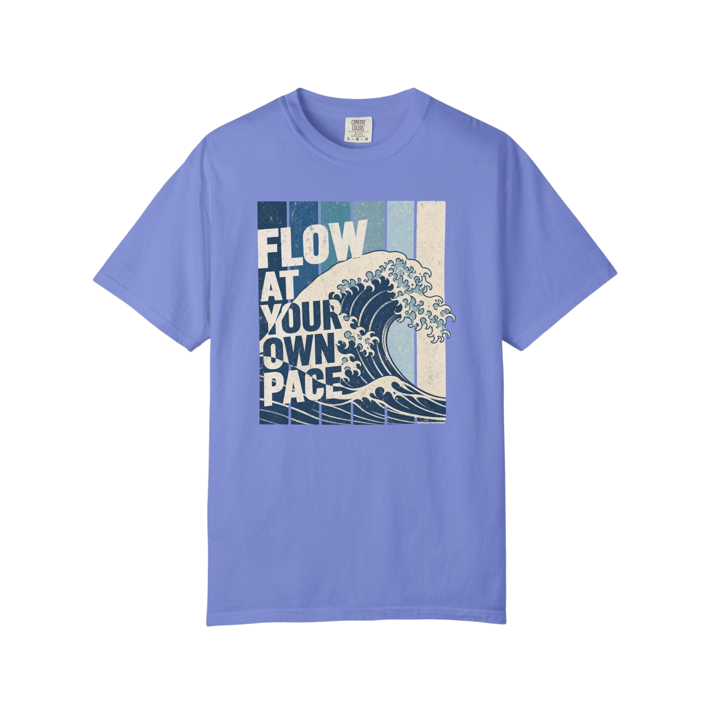 Flow at Your Own Pace T-Shirt — Vintage Surf Wave Graphic Tee