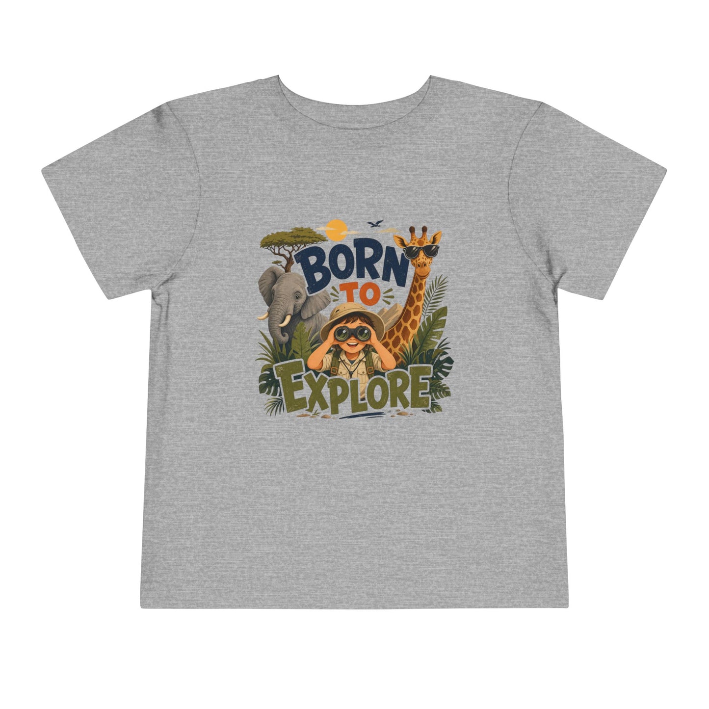 Born to Explore Toddler Tee — Jungle Safari Graphic Shirt