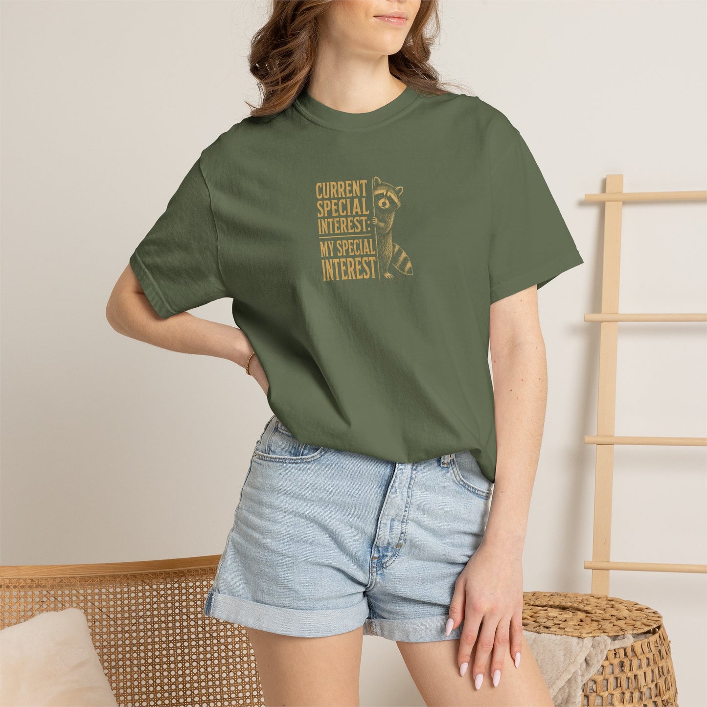 "Current Special Interest: My Special Interest" Raccoon Graphic Tee