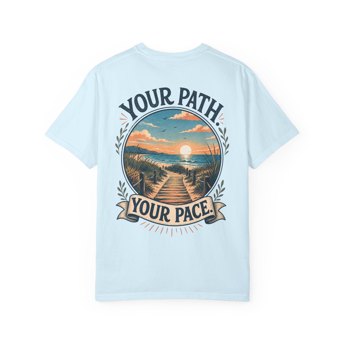 Your Path, Your Pace T-Shirt — Scenic Beach Sunset Graphic Tee