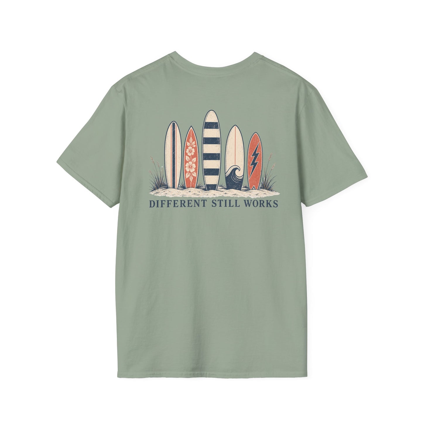 "Different Still Works" Vintage Surfboard Graphic Tee