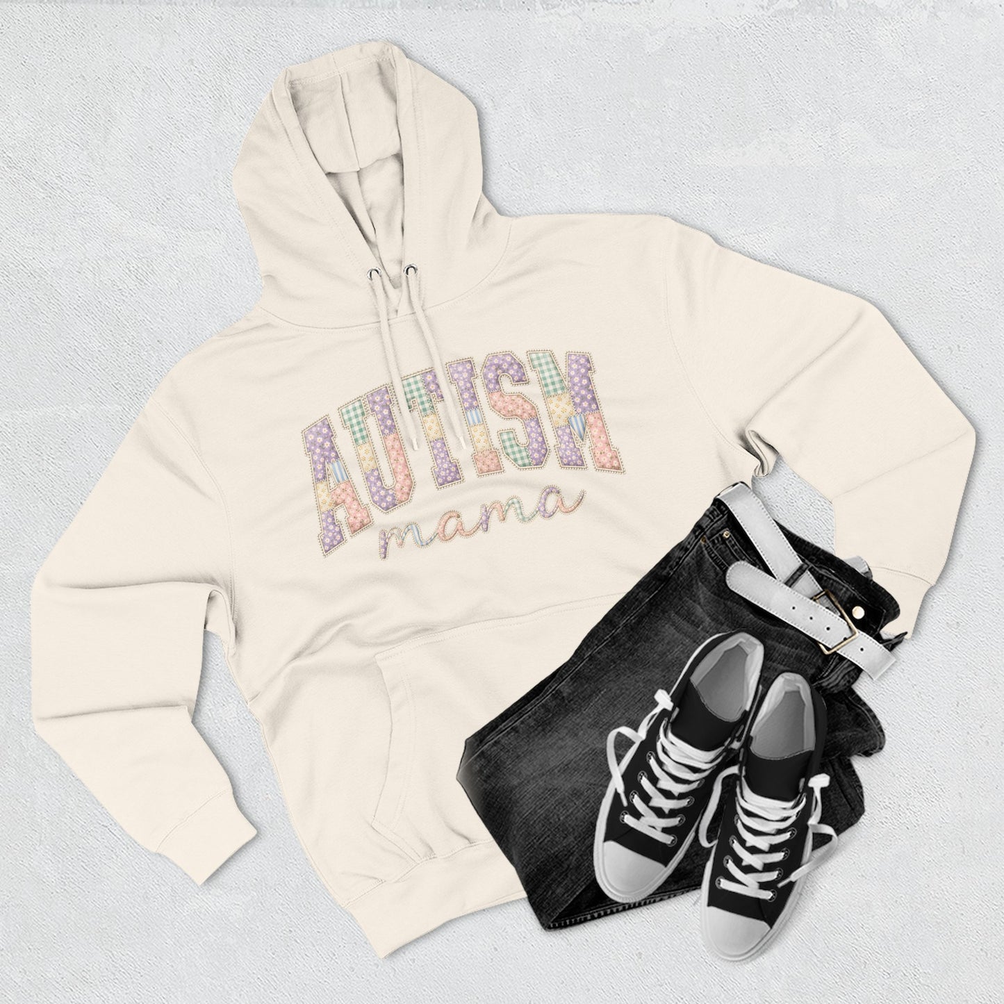 Autism Mama Hoodie — Pastel Patchwork-Pattern Support Sweatshirt image 10