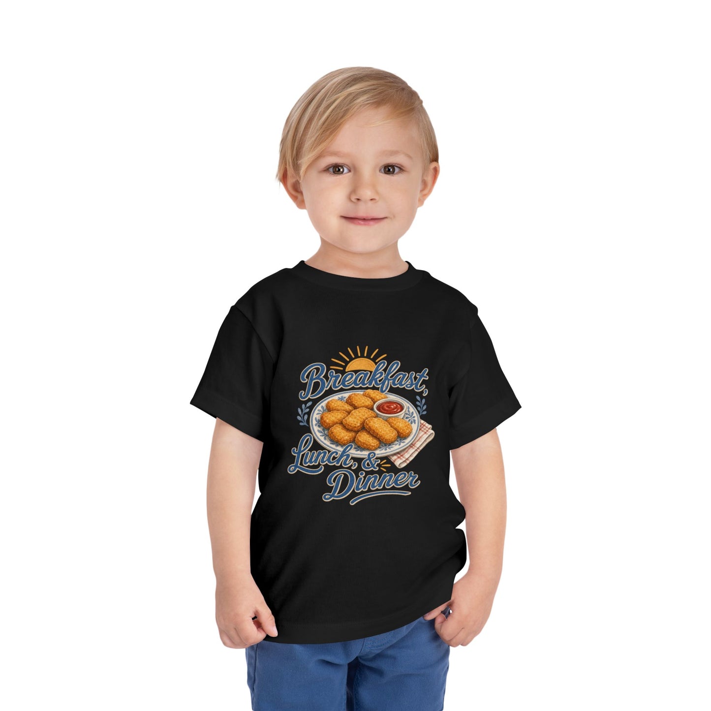 "Breakfast, Lunch & Dinner" Chicken Nugget Shirt Toddler Tee