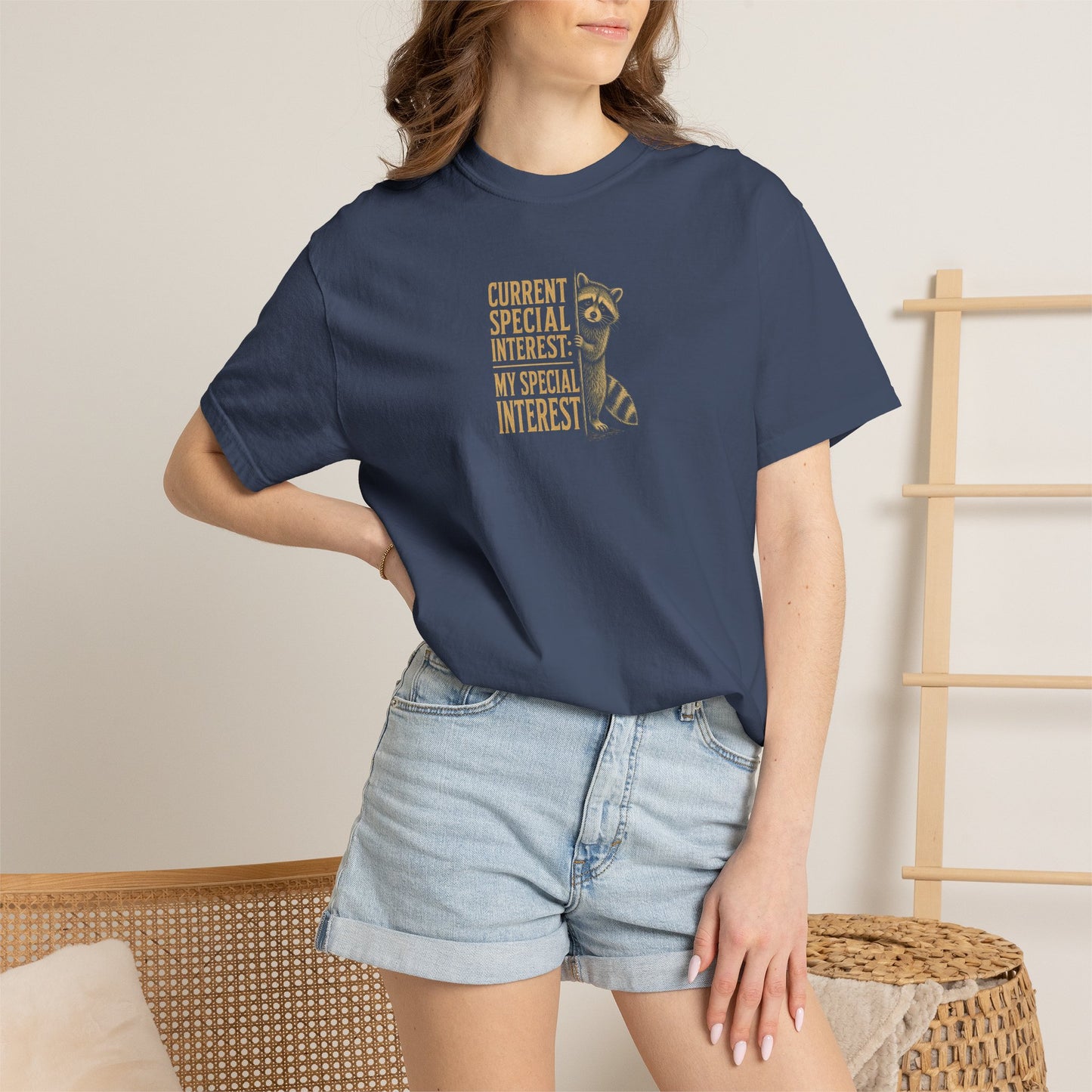 "Current Special Interest: My Special Interest" Raccoon Graphic Tee