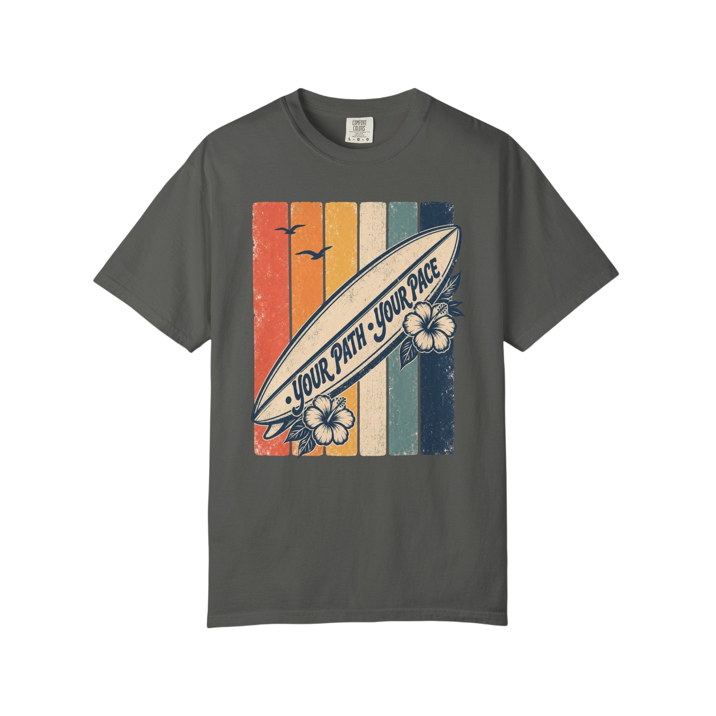 Surf Vintage Tee — “Your Path, Your Pace” Retro Beach T-Shirt