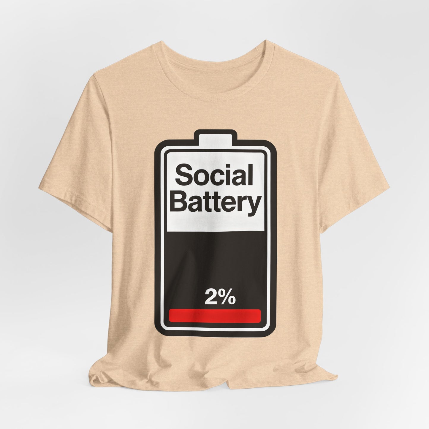 Social Battery 2% T-Shirt — Funny Introvert Low Energy Tee image 23