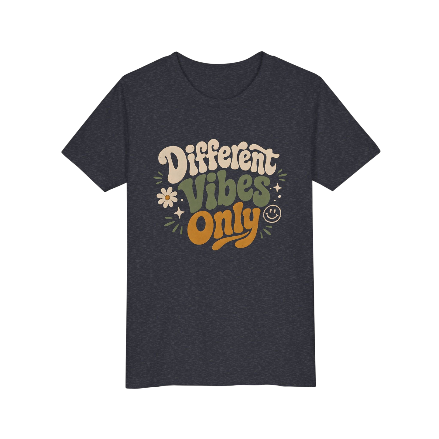 Youth Tee — "Different Vibes Only" Retro Flower Kids T-Shirt
