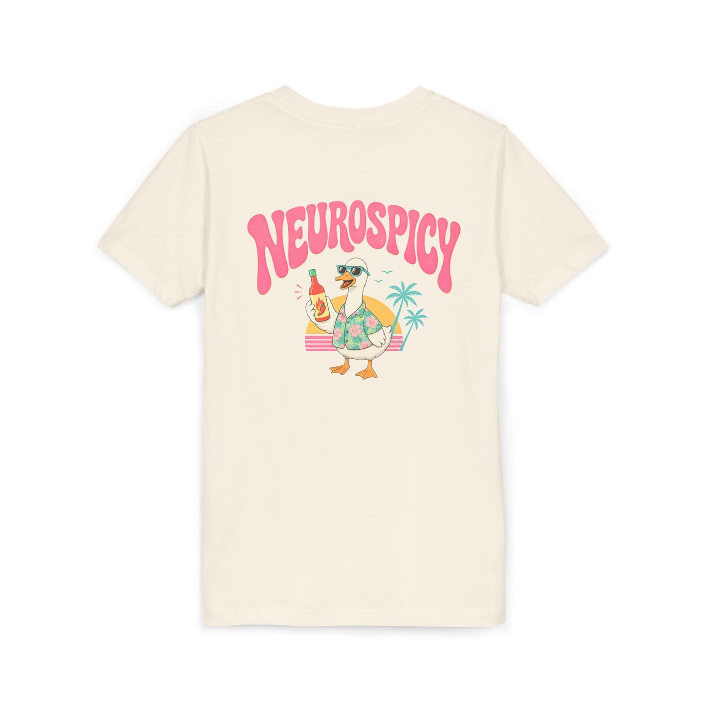 Neurospicy Silly Goose Youth Tee — Cute Tropical Graphic Kids T‑Shirt BACK PRINT