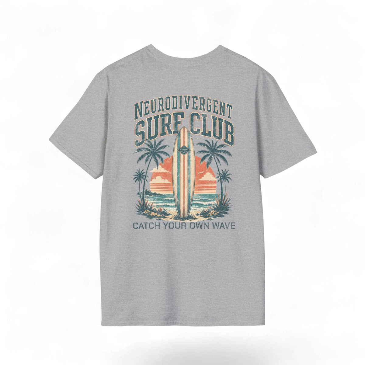 Neurodivergent Surf Club Graphic Crewneck T-Shirt