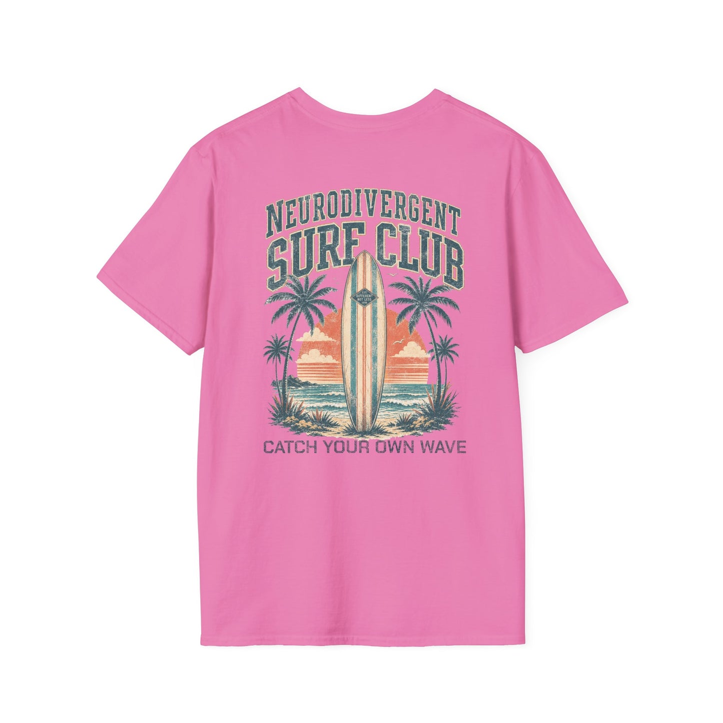 "Catch Your Own Wave" Neurodivergent Surf Club Graphic Tee Shirt
