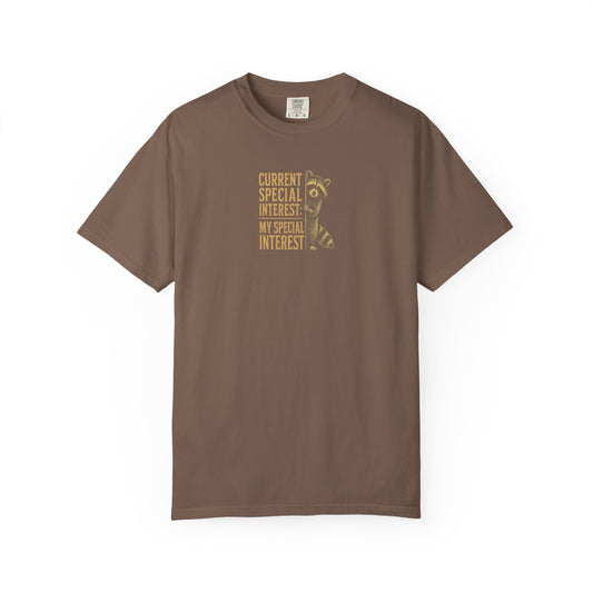 "Current Special Interest: My Special Interest" Raccoon Graphic Tee
