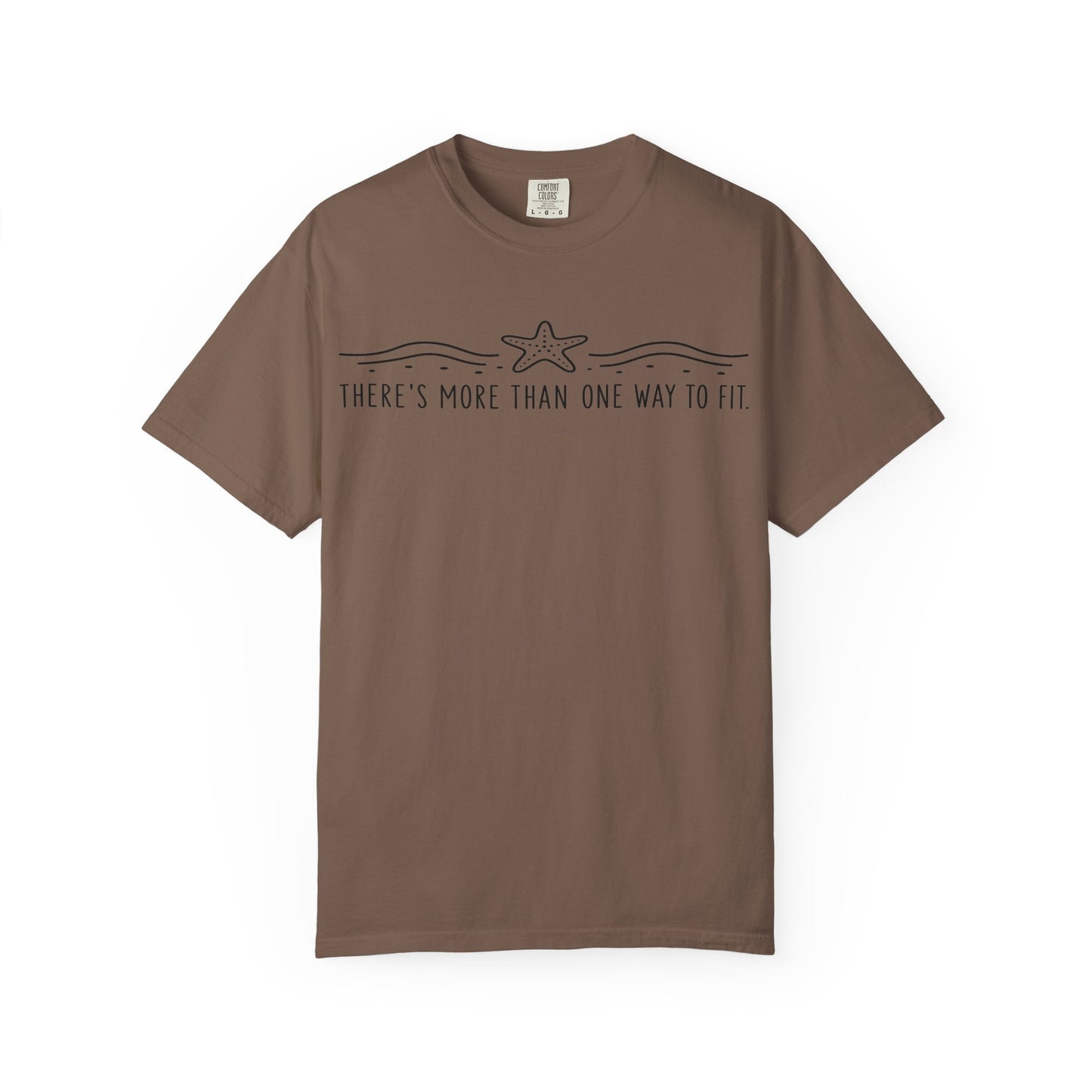 "There’s More Than One Way to Fit" Starfish Black Print Graphic Tee