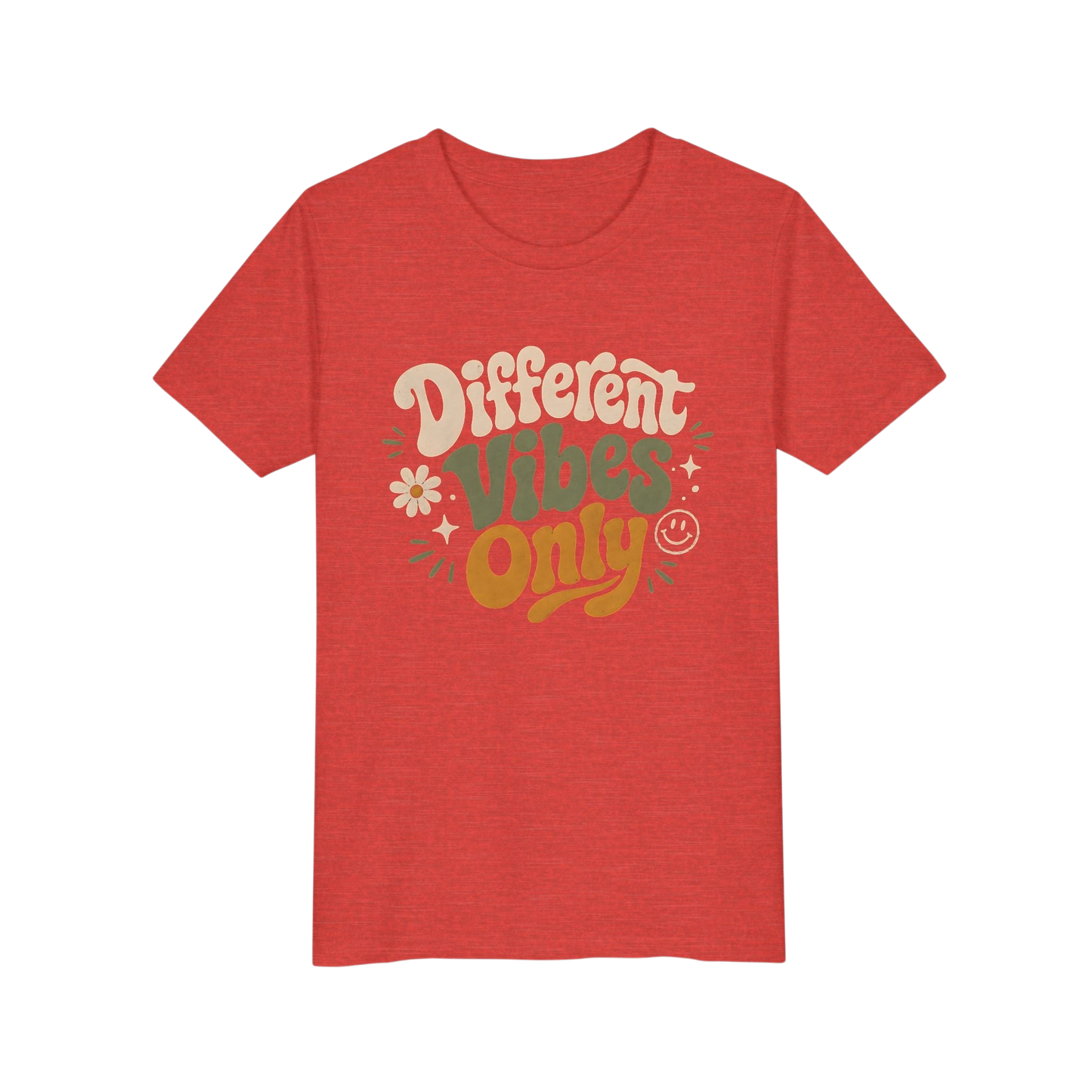 Youth Tee — "Different Vibes Only" Retro Flower Kids T-Shirt