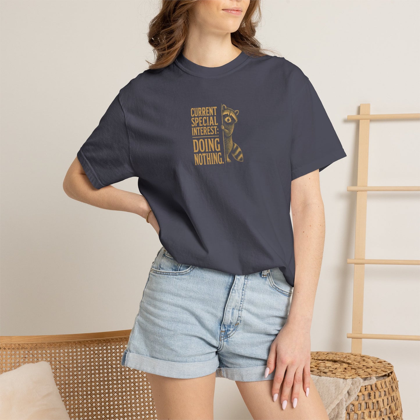 'Current Special Interest: Doing Nothing' Raccoon Graphic Tee