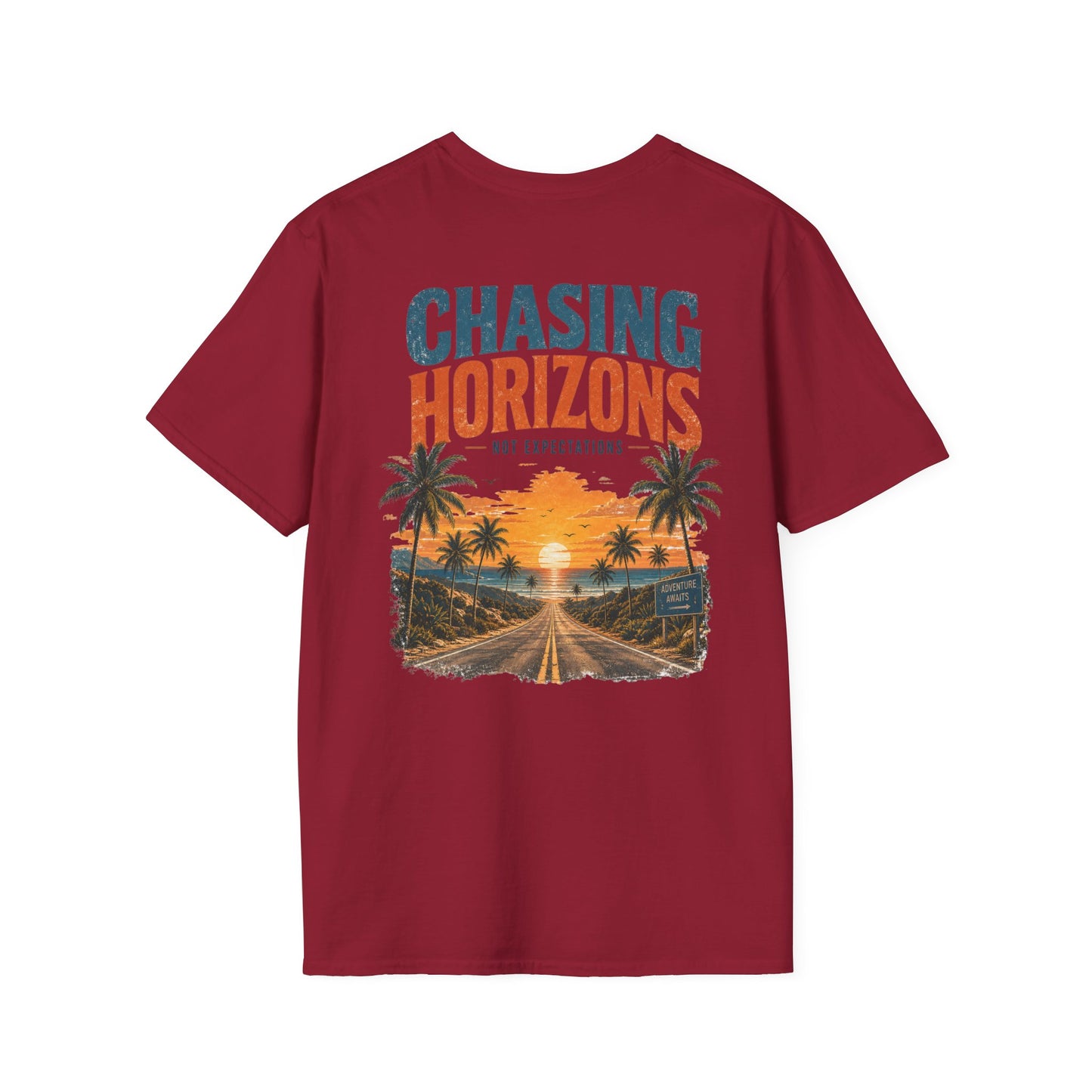 Chasing Horizons Graphic Tee – Retro Open Road T-Shirt