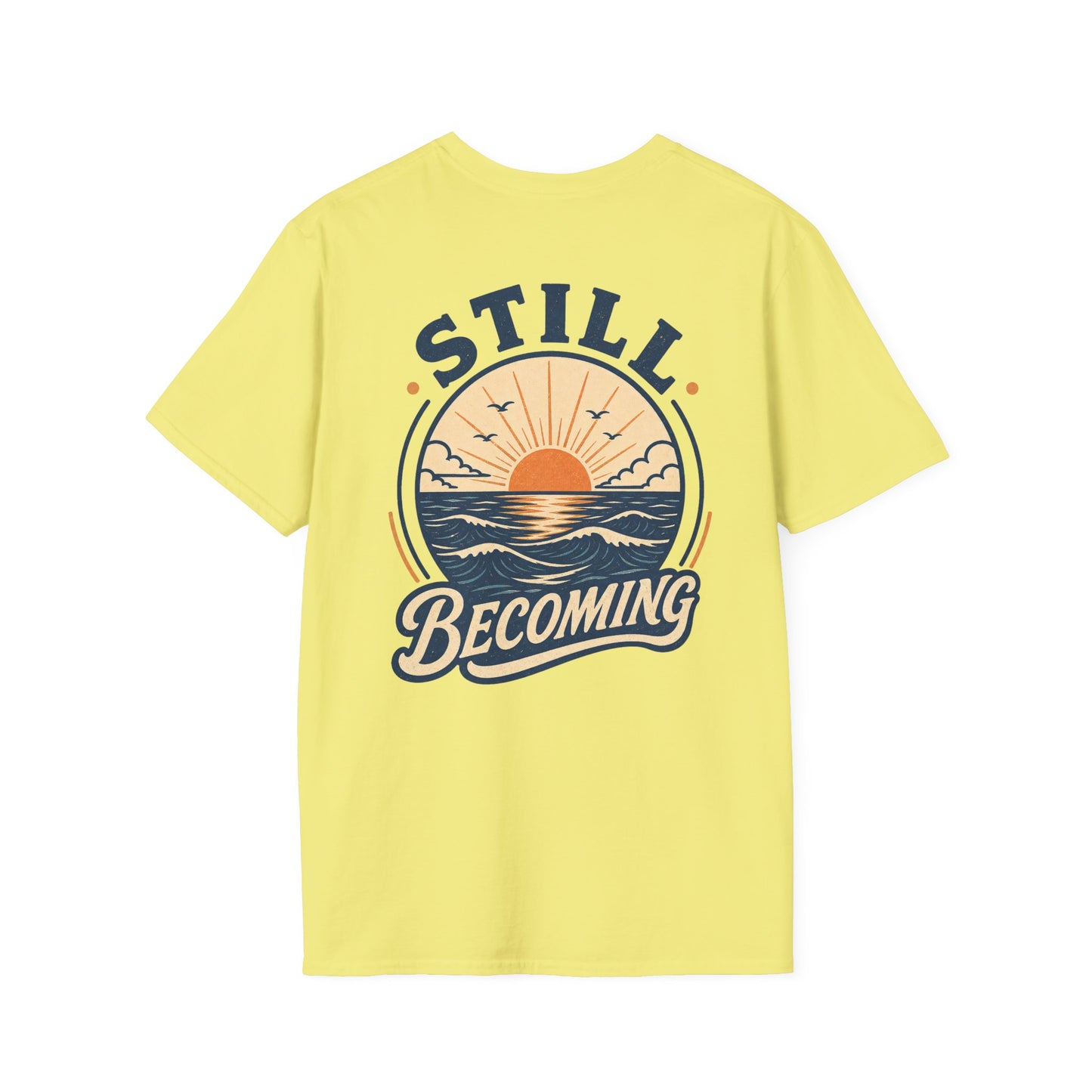 Still Becoming T-Shirt — Vintage Coastal Ocean Sunrise