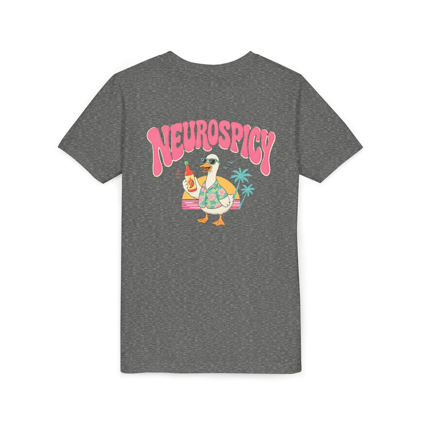 Neurospicy Silly Goose Youth Tee — Cute Tropical Graphic Kids T‑Shirt BACK PRINT