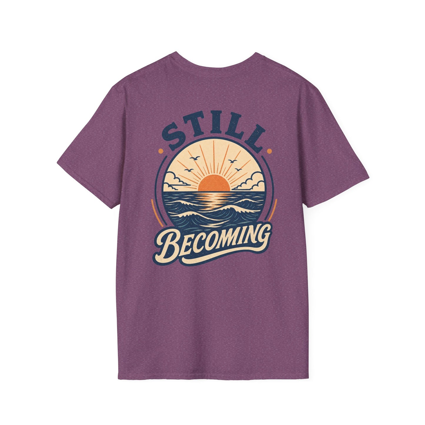 Still Becoming T-Shirt — Vintage Coastal Ocean Sunrise