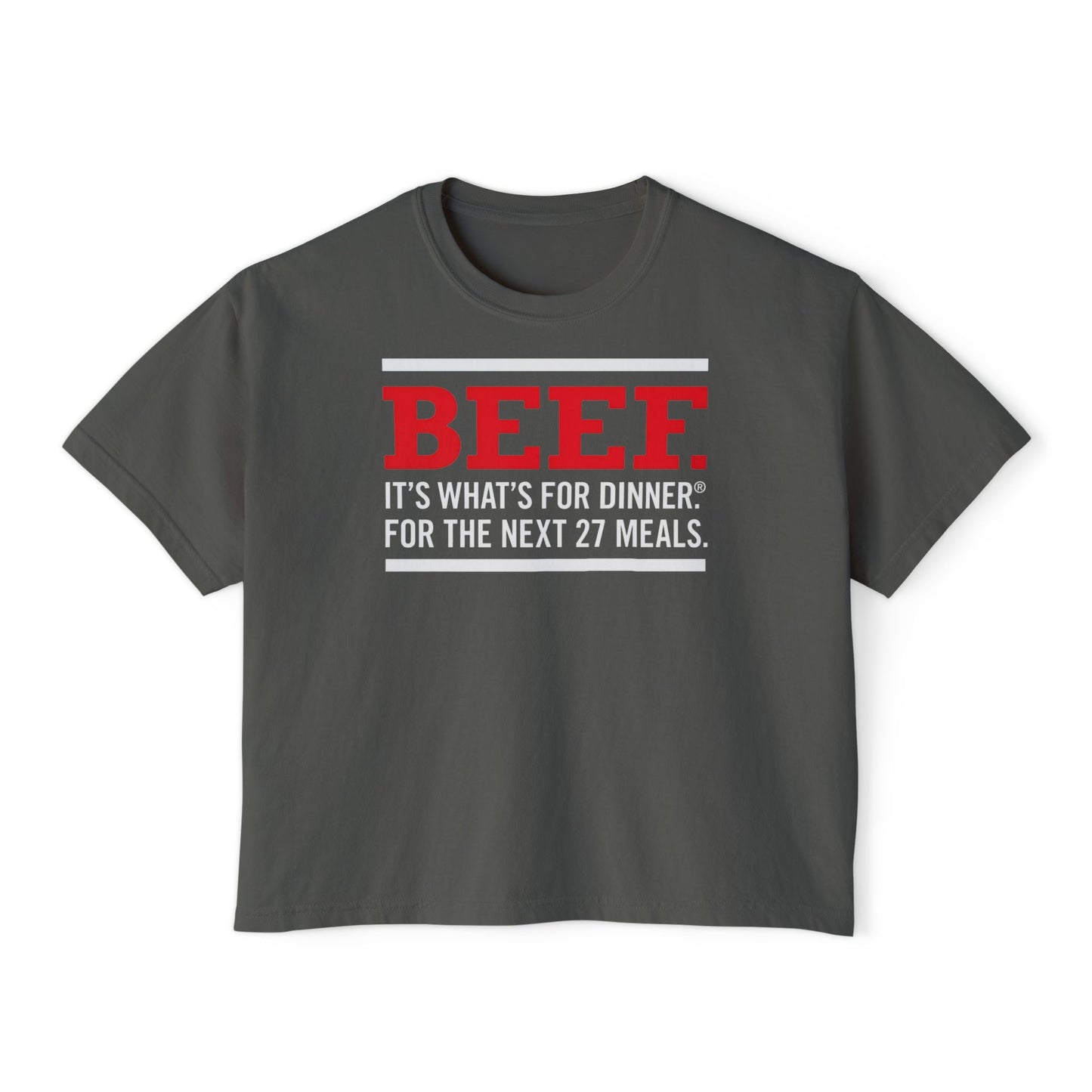 Beef: It's What's For Dinner Funny Graphic Boxy Tee - Autistic Routine image