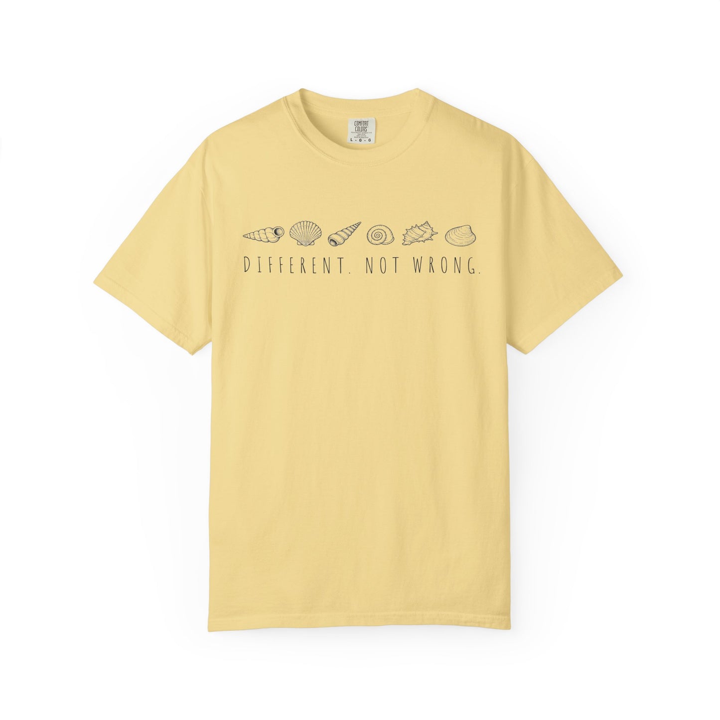 Different Not Wrong Seashell Graphic T-Shirt