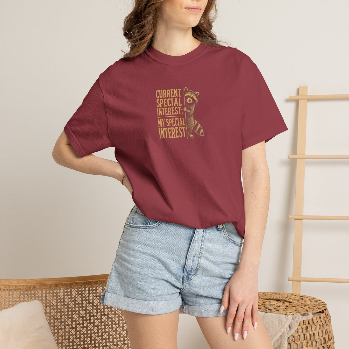 "Current Special Interest: My Special Interest" Raccoon Graphic Tee