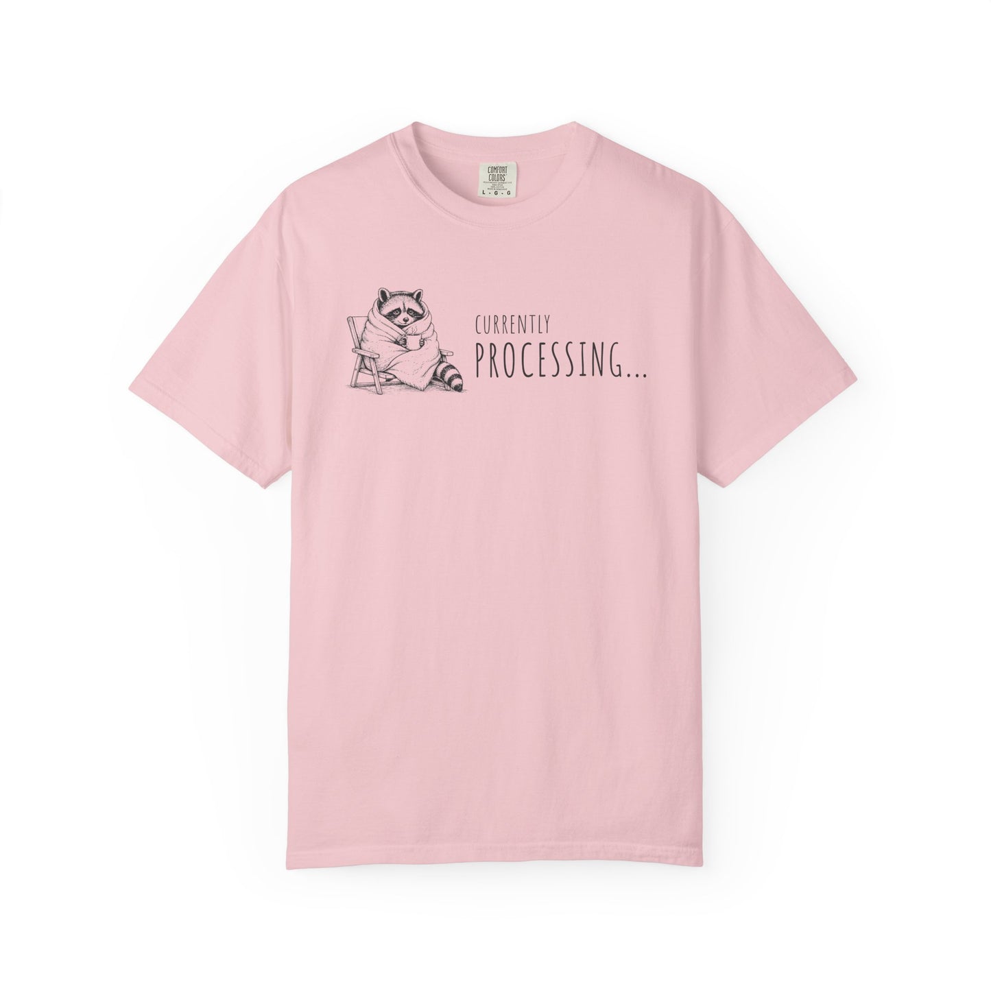 "Currently Processing..." Raccoon Graphic Tee